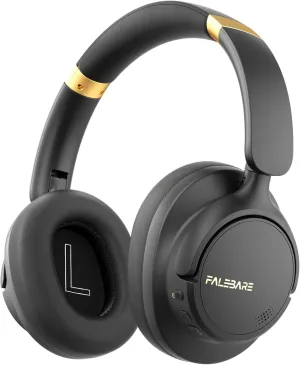 Noise Cancelling Headphones, Bluetooth Headphone Over The Ear Headset Wireless Bluetooth with Mic, 80H Playtime, Deep Bass, Comfort Fit, Portable Lightweight Headphones for Travel, Home