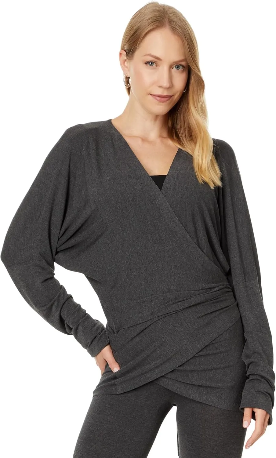 Norma Kamali Women's Long Sleeve Dolman Wrap Top