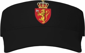 Norwegian Coat of Arms Norway Adult Sun Visor Cap - UV Protection, Breathable, Adjustable, Sports & Outdoor Hat Black