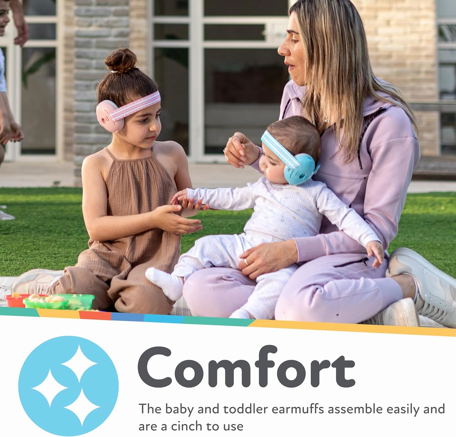 Nuby Soft Sounds - Adjustable Baby Earmuffs for Protection Against Loud Noises