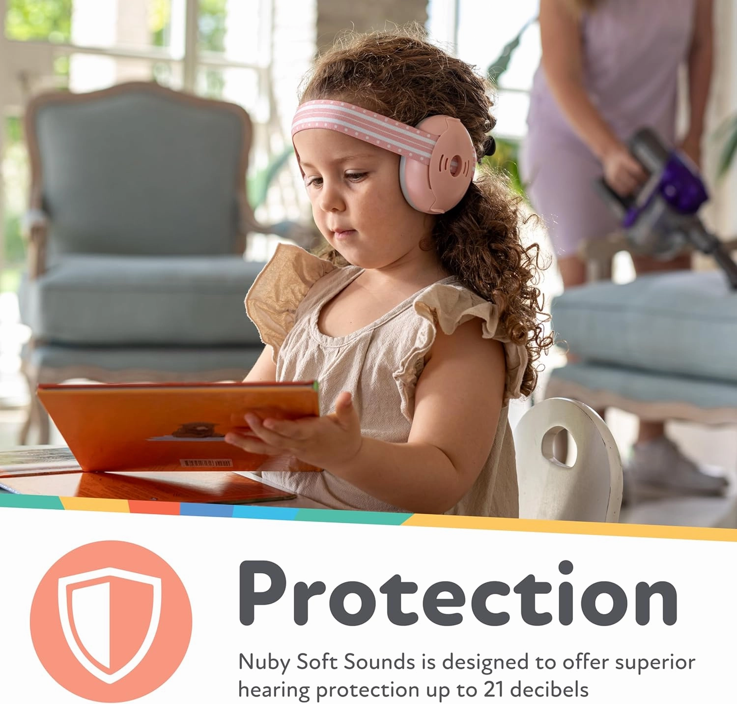 Nuby Soft Sounds - Adjustable Baby Earmuffs for Protection Against Loud Noises