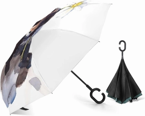 Nugier Auto Large Inverted Rain Umbrella, Sun Protect UV Winds Rain Compact Parasol Automatic Open/Close Reverse Car Umbrella