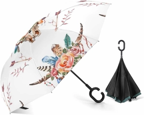 Nugier Auto Large Inverted Rain Umbrella, Sun Protect UV Winds Rain Compact Parasol Automatic Open/Close Reverse Car Umbrella