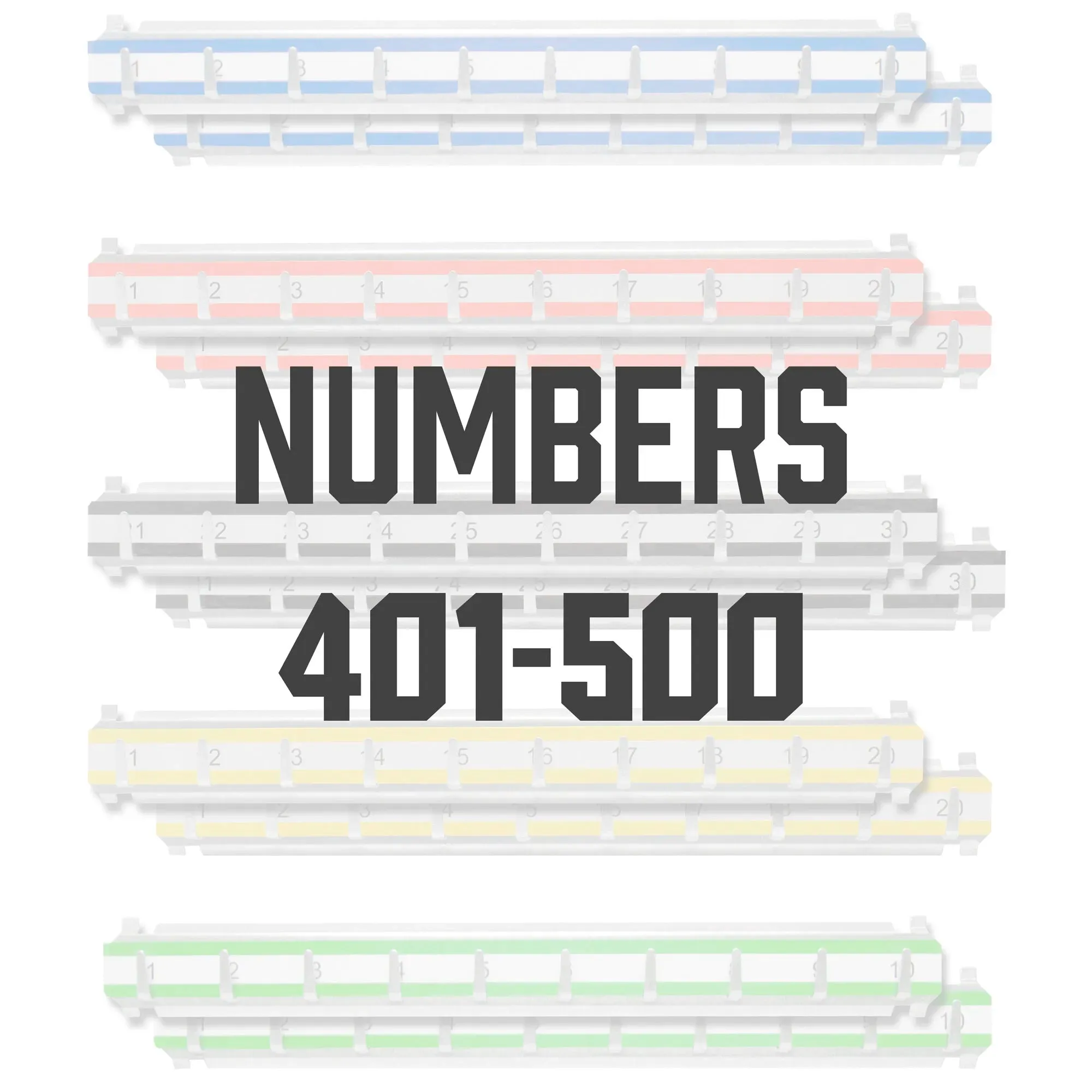 Number 401-500 Labeled Key Racks with Hooks for Adjustable Key Cabinets | AF13690