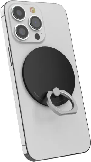 Oaks (AAUXX) iRing Mag UMS-IR15MGMB Neodymium Magnet, Magnetic Attachment, Wireless Charging, Compatible with iPhone 15, Smartphone Ring, Stand, Matte Black