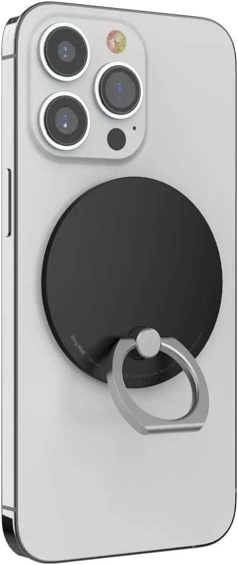 Oaks (AAUXX) iRing Mag UMS-IR15MGMB Neodymium Magnet, Magnetic Attachment, Wireless Charging, Compatible with iPhone 15, Smartphone Ring, Stand, Matte Black