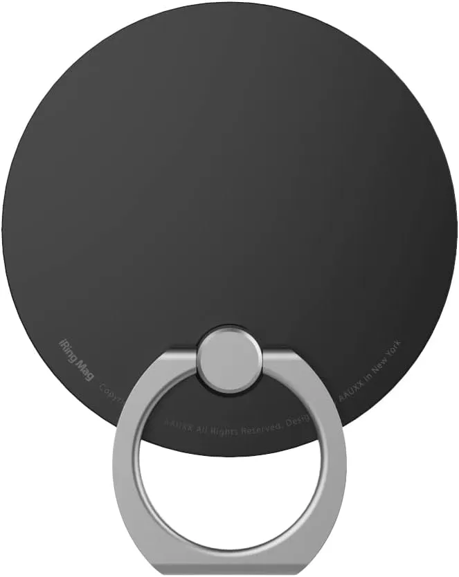 Oaks (AAUXX) iRing Mag UMS-IR15MGMB Neodymium Magnet, Magnetic Attachment, Wireless Charging, Compatible with iPhone 15, Smartphone Ring, Stand, Matte Black