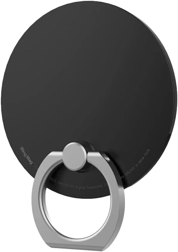 Oaks (AAUXX) iRing Mag UMS-IR15MGMB Neodymium Magnet, Magnetic Attachment, Wireless Charging, Compatible with iPhone 15, Smartphone Ring, Stand, Matte Black