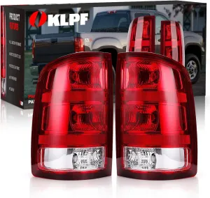OKLPF Rear Brake Tail Light Compatible With 2007-2014 GMC Sierra 1500 2500HD 3500HD Replace 25958484 25958485,Replace Red Taillight Assembly,Included Bulbs and Harness,Driver and Passenger Side