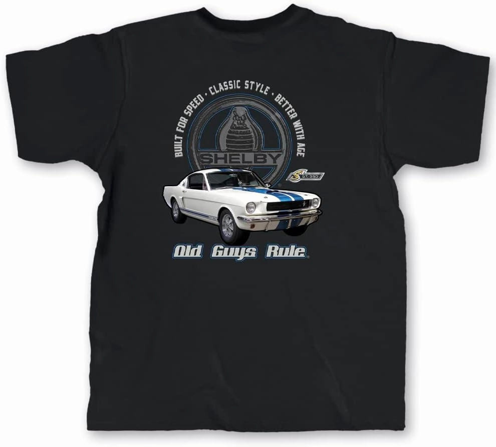 OLD GUYS RULE Men's Graphic T-Shirt, Shelby GT350 - Father's Day, Birthday Gift - Novelty Tee for Classic Car Enthusiasts