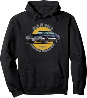 Oldsmobile 442 American Muscle Car 60s 70s Old is Gold Pullover Hoodie