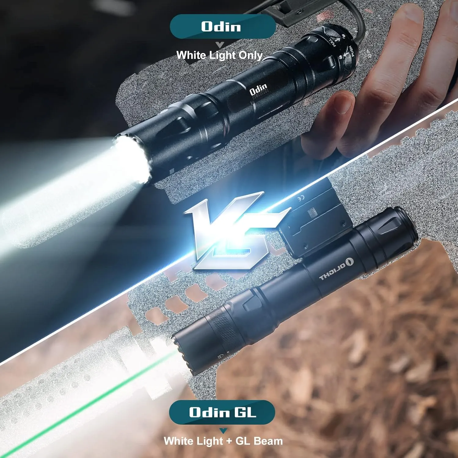 OLIGHT Odin GL 1500 Lumens Picatinny Rail Mount Rechargeable Tactical Flashlight with Green Beam and White LED Combo, Removable Slide Rail-Mount and Dual-Button Remote Pressure Switch (Black)