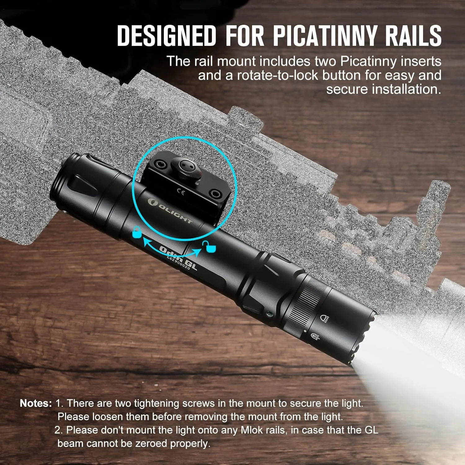OLIGHT Odin GL 1500 Lumens Picatinny Rail Mount Rechargeable Tactical Flashlight with Green Beam and White LED Combo, Removable Slide Rail-Mount and Dual-Button Remote Pressure Switch (Black)