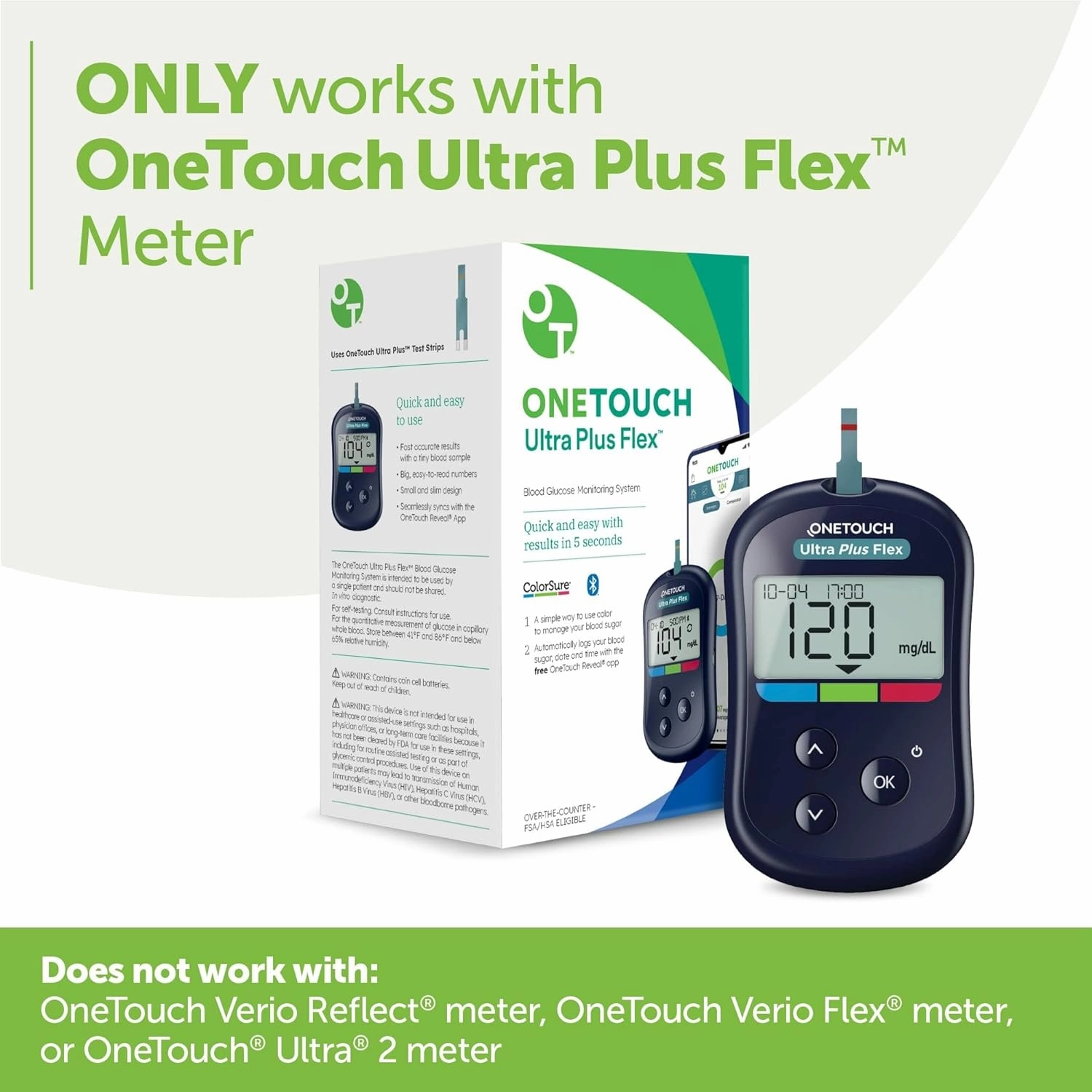 OneTouch Ultra Plus Diabetic Test Strips - 60 ct (Only Works with OneTouch Ultra Plus Flex Blood Sugar Meter)