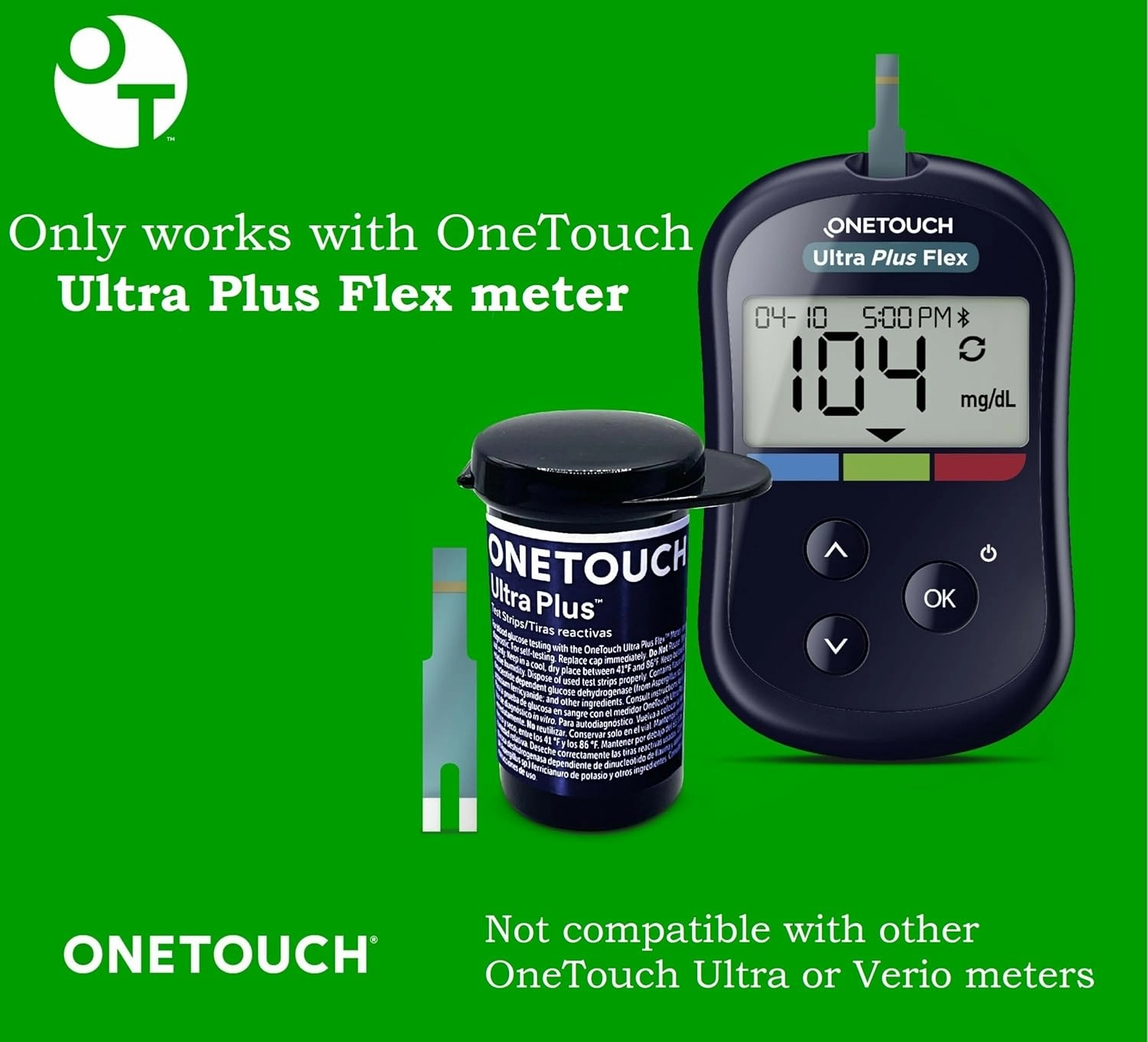 OneTouch Ultra Plus Diabetic Test Strips - 60 ct (Only Works with OneTouch Ultra Plus Flex Blood Sugar Meter)
