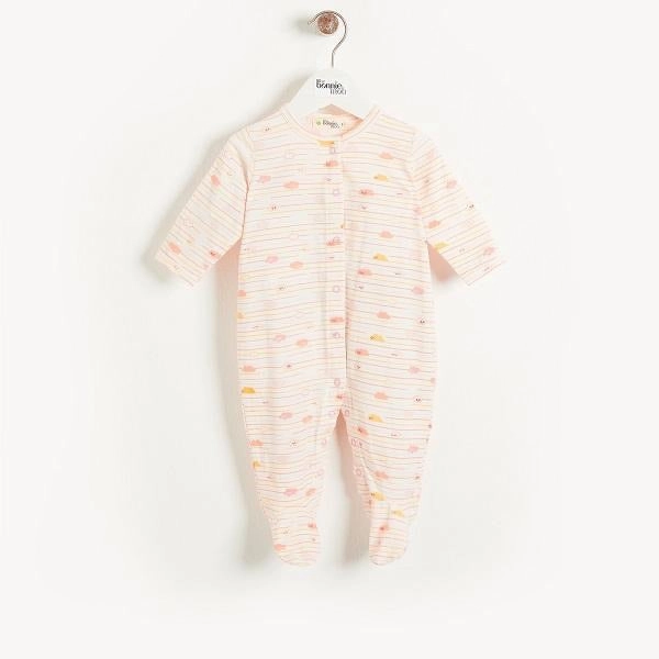 Organic Cotton Sleepsuit and Teething Ring Cloud Stripe Gift Box