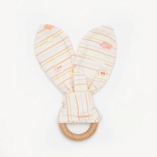 Organic Cotton Sleepsuit and Teething Ring Cloud Stripe Gift Box
