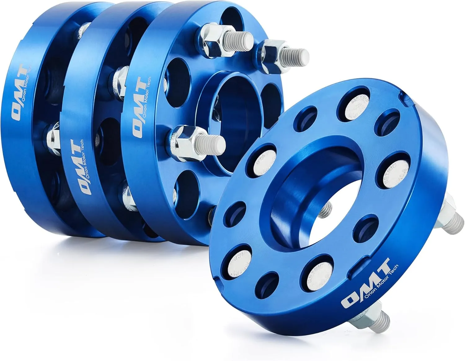 Orion Motor Tech Hub Centric 5x114.3 Wheel Spacers, 1" Blue Wheel Spacers with M12x1.5 Studs Compatible with Honda Accord Honda Civic Honda CRV Acura RSX Acura TL, 64.1mm Bore Wheel Spacer Kit, 4pcs