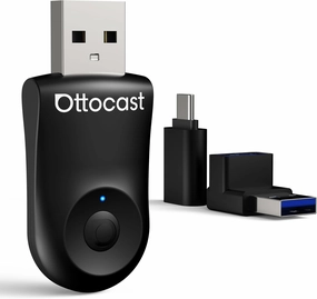 OTTOCAST Mini Dongle 2 in1 Wireless Carplay Adapter for Apple iPhone with GPS Passthrough, Android Auto Car Adapter, Plug & Play, Convert Wired to Wireless Car Play Dongle to USB& USB-C, No Delay