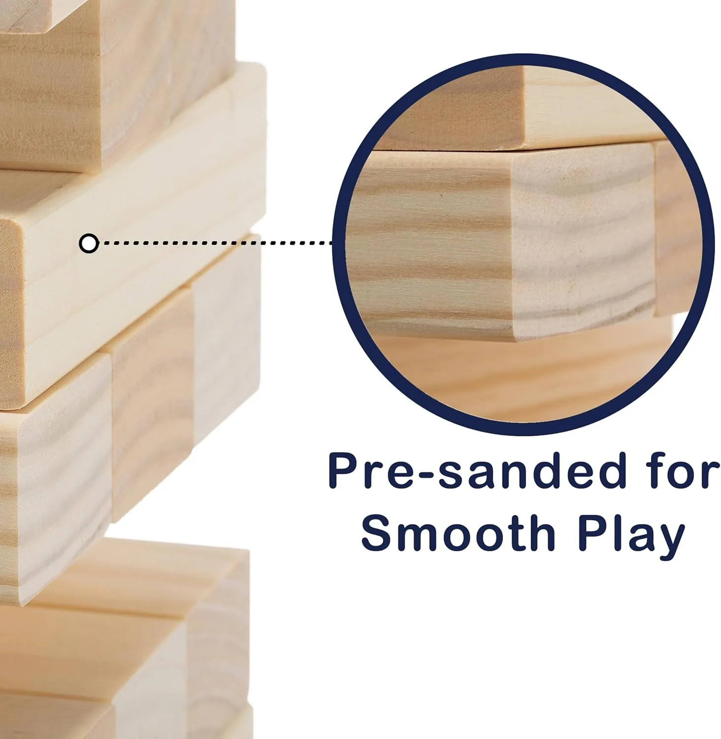 Outdoor Games Giant Tower Game Stacking Backyard Game Start from 2Ft to Over 4.2Ft Includes Customized Scoreboard and Carrying Case