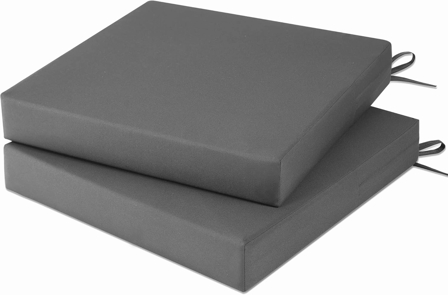 Outdoor Chair Cushions Patio for Furniture Set of 2 Seat Outside Waterproof 19 x 19 x 3 Inch Pads Thick Seating Large Square Dark Grey