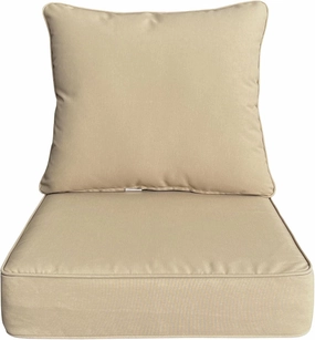 Outdoor/Indoor 22x24 inch Deep Seat Patio Cushions Set of 1 Resilient Foam Filling Water Repellent Stain-Resistant UV Resistant Weather Resistant Patio Cushions Beige