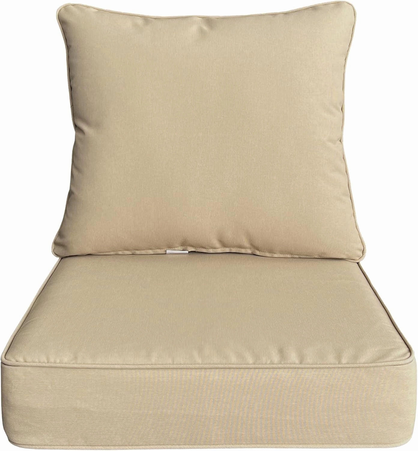Outdoor/Indoor 22x24 inch Deep Seat Patio Cushions Set of 1 Resilient Foam Filling Water Repellent Stain-Resistant UV Resistant Weather Resistant Patio Cushions Beige
