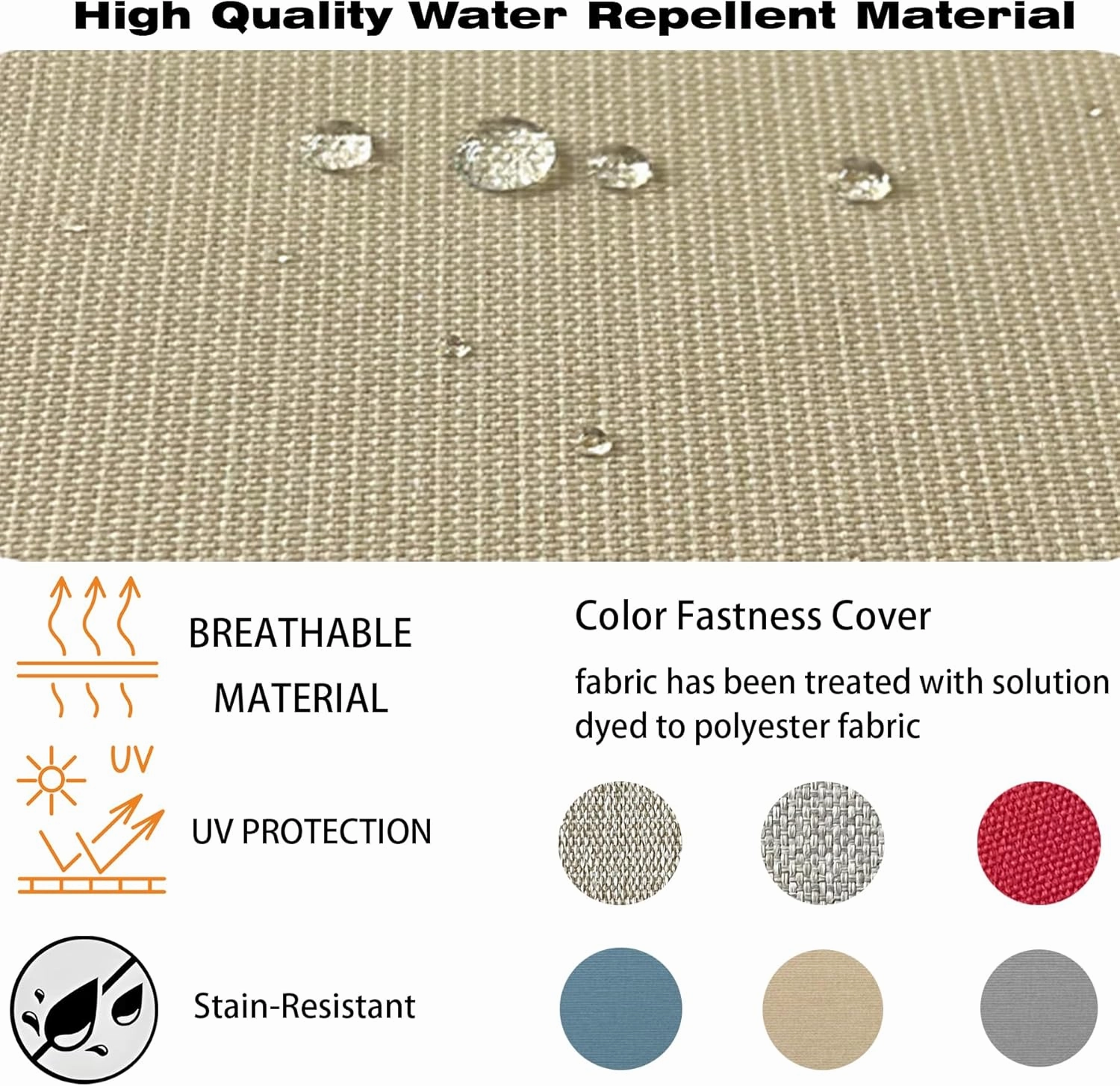 Outdoor/Indoor 22x24 inch Deep Seat Patio Cushions Set of 1 Resilient Foam Filling Water Repellent Stain-Resistant UV Resistant Weather Resistant Patio Cushions Beige