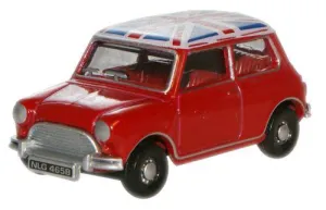 Oxford Diecast Tartan Red/Union Jack Austin Mini - 1:120 Scale