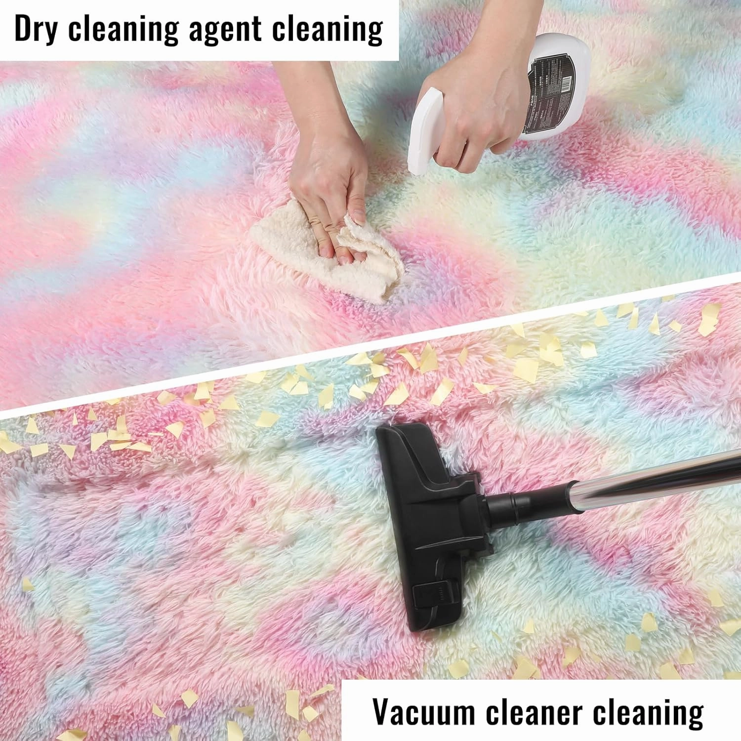 PAGISOFE Round Rugs 5Ft, Fluffy Rugs for Bedroom,Cute Rug for Girls Room,Fuzzy Rugs for Nursery Playroom,Circle Rug for Kids Room,Shag Furry Carpet for Reading Nook, Baby Room, Rainbow