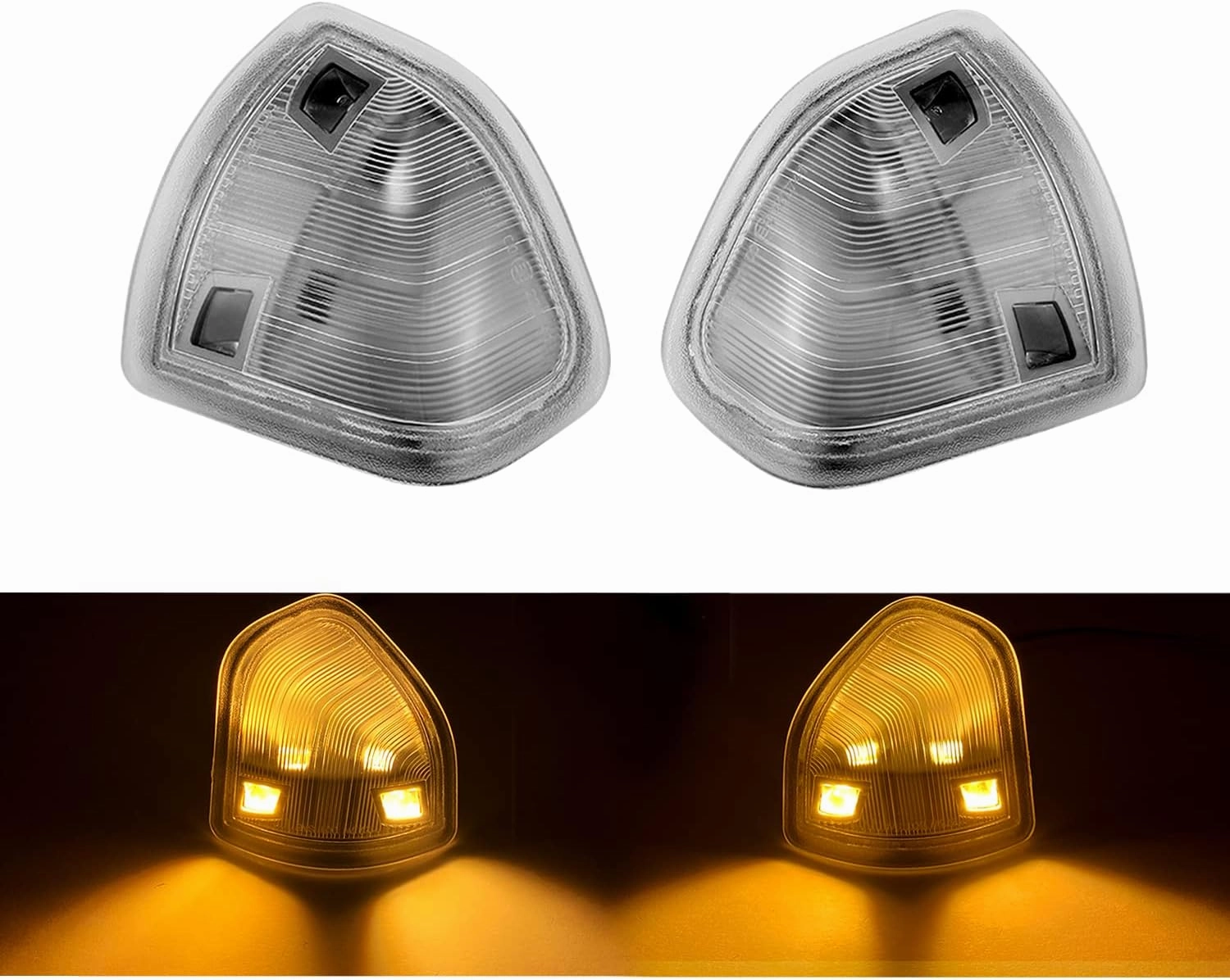 Passenger and Driver Side Mirror Turn Signal Light Replacement for Dodge Ram 1500 2500 3500 2010 2011 2012 2013 2014 2015 2016 2017 2018 - LED Left and Right Clear Lamp