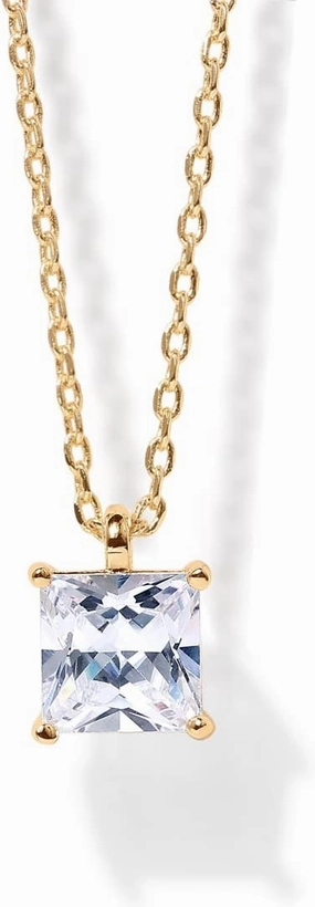 PAVOI 14K Gold Plated Cubic Zirconia Diamond Pendant Necklace for Women | Adjustable Slider
