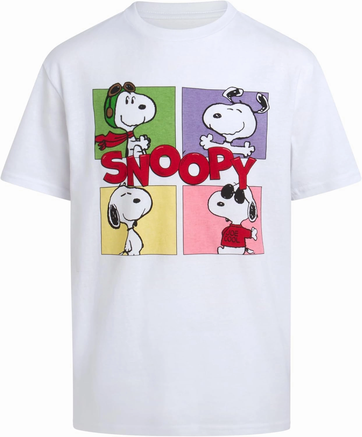 Peanuts Boys Snoopy Short Sleeve T-Shirt - Classic Crewneck Graphic Tee for Boys (Sizes: 8-16)