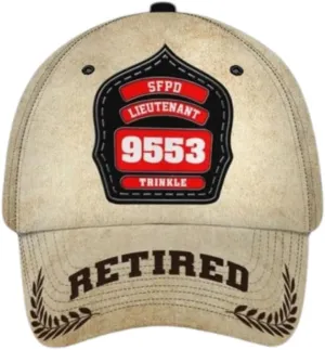 Personalized Firefighters Cap with Department, Rank, Badge Number and Your Name, Fire Dept Cap, Fireman Gifts, Firefighter Hat Men Adjustable Baseball Cap, Firefighter Father's Day Birthday