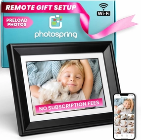 PhotoSpringㅤ Classic Subscription Free 10in WiFi Digital Picture Frame | Send Photos by Email, App, or Web | Touchscreen & 32GB Internal Memory | Play Videos up to 5 min