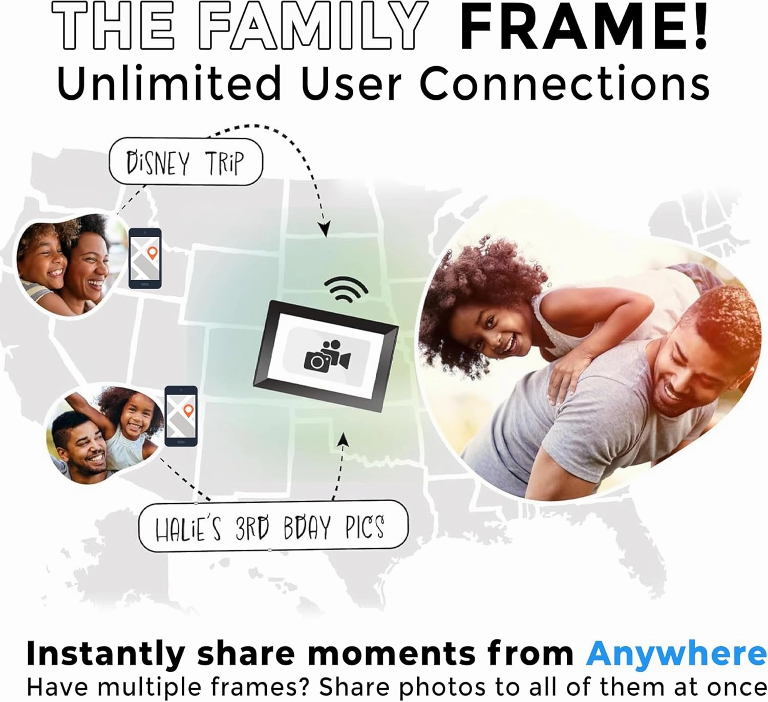 PhotoSpringㅤ Classic Subscription Free 10in WiFi Digital Picture Frame | Send Photos by Email, App, or Web | Touchscreen & 32GB Internal Memory | Play Videos up to 5 min