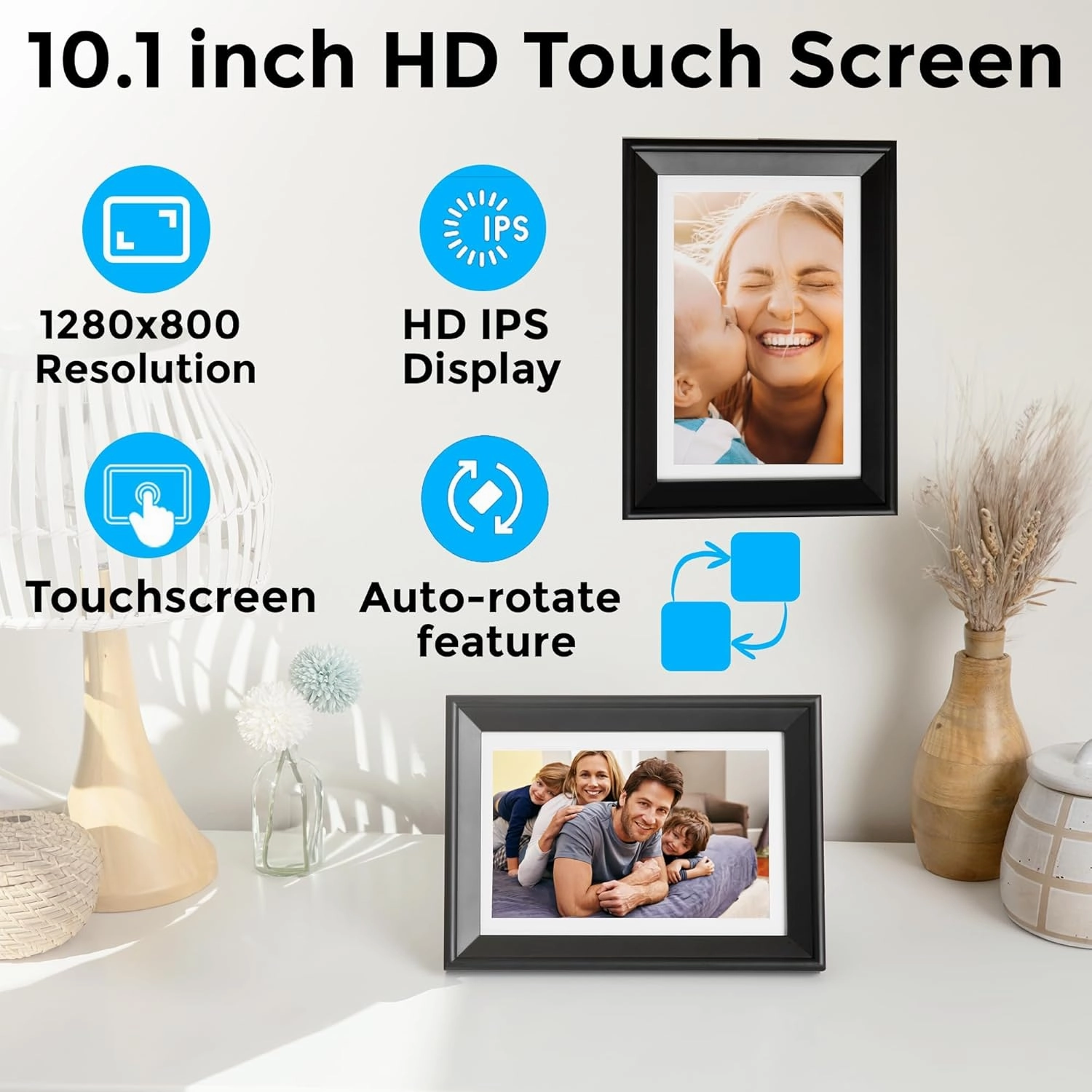 PhotoSpringㅤ Classic Subscription Free 10in WiFi Digital Picture Frame | Send Photos by Email, App, or Web | Touchscreen & 32GB Internal Memory | Play Videos up to 5 min