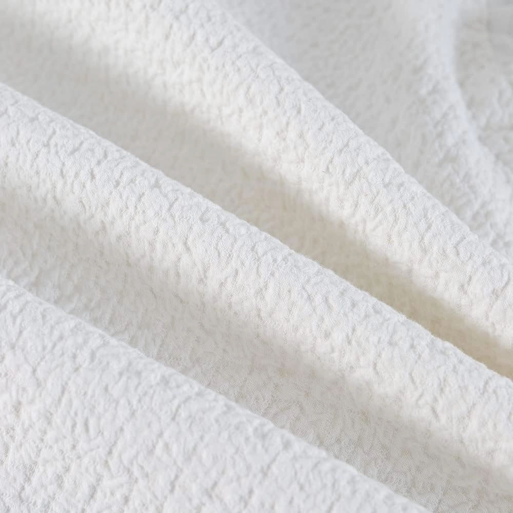 Pillow Shams Set of 2 Pure Cotton Champray Ruffled Edge,Thick and Solid Washed Dobby Heavy Fabric (Standard 20x26 inches)