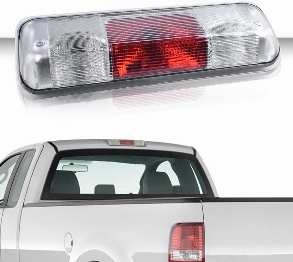 PIT66 3rd Brake Light Compatible with 2004-2008 Ford F150 High Mount Center Rear Roof Third Cargo Light Parking Light Halogen Clear/Red Lens Tercera luz de freno