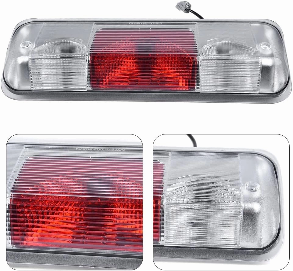 PIT66 3rd Brake Light Compatible with 2004-2008 Ford F150 High Mount Center Rear Roof Third Cargo Light Parking Light Halogen Clear/Red Lens Tercera luz de freno