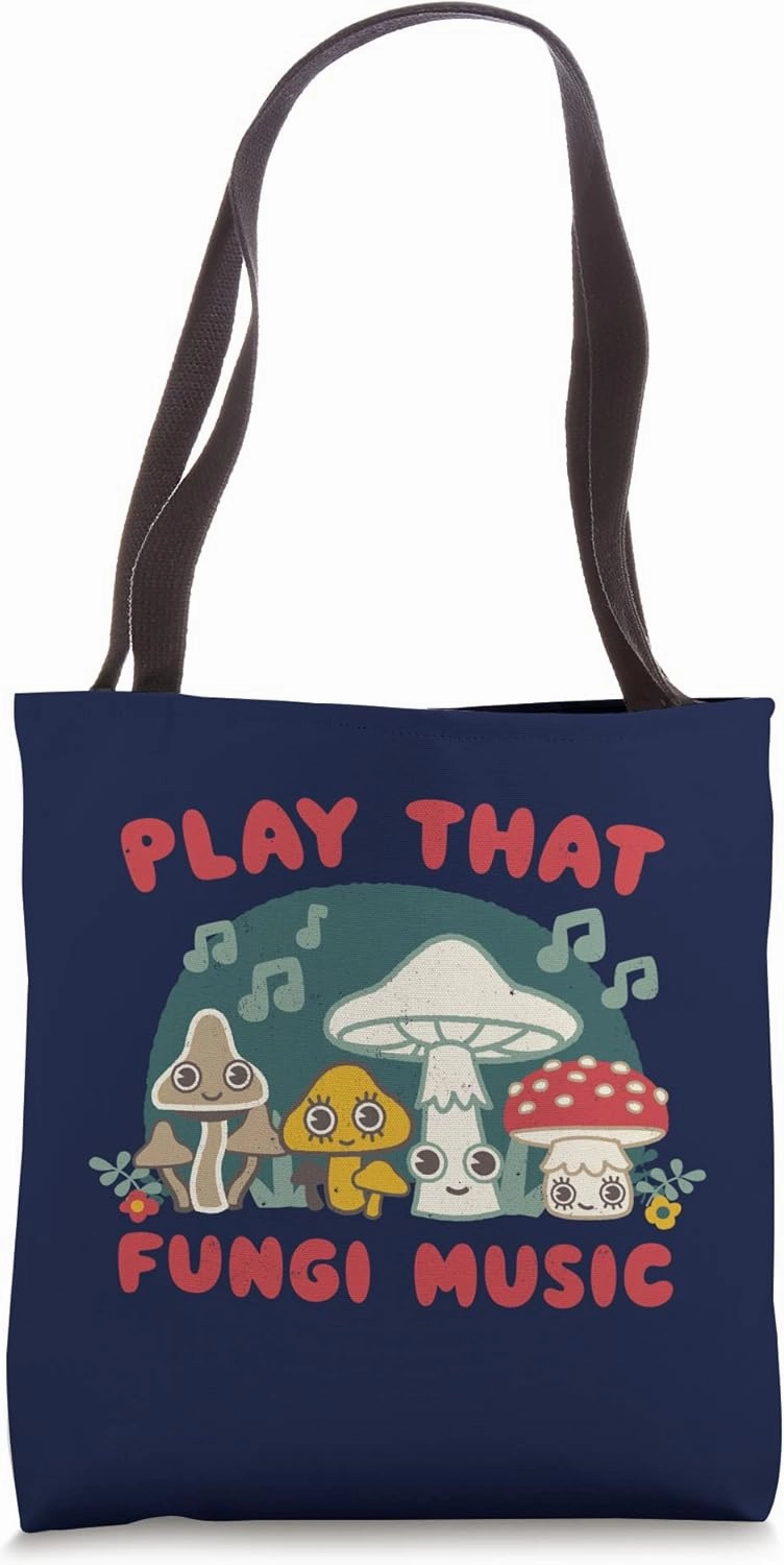 Play that Fungi Music - Kawaii cute Chibi Mushroom Tote Bag