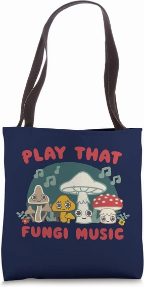 Play that Fungi Music - Kawaii cute Chibi Mushroom Tote Bag