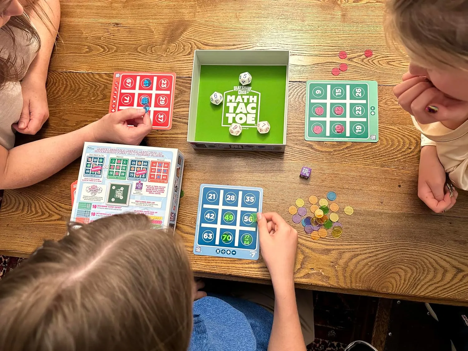 PlaySmart Dice Math-Tac-Toe Math Game: Get Sharp on Mental Math with a Fun New Twist on a Timeless Classic! Multiple Skill-leveled Math Bingo Made Fun for 8 and up!