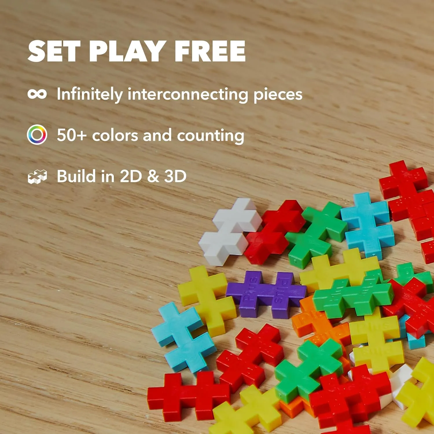 PLUS PLUS 240 Piece Interlocking Building Blocks for Kids, Open Ended Connecting Toys, STEM Bin Mini Manipulatives - Jungle Mix Play Tube & Baseplate