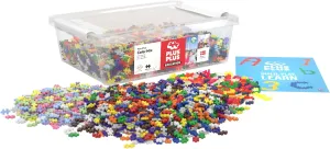 PLUS PLUS - Open Play Set - 3,600 Piece in Storage Tub - Basic, Neon and Pastel Mix - Construction Building Stem Toy, Interlocking Mini Puzzle Blocks for Kids