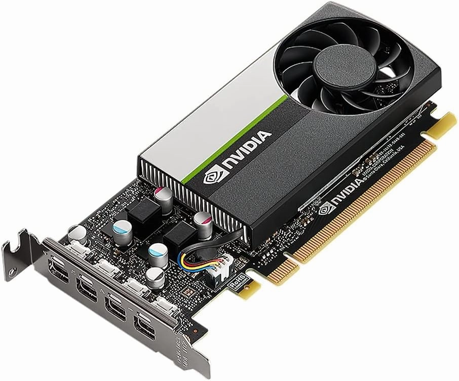 PNY NVIDIA T1000 4GB GDDR6 - High Profile professional graphics card, 4x Mini Display Ports (Renewed)