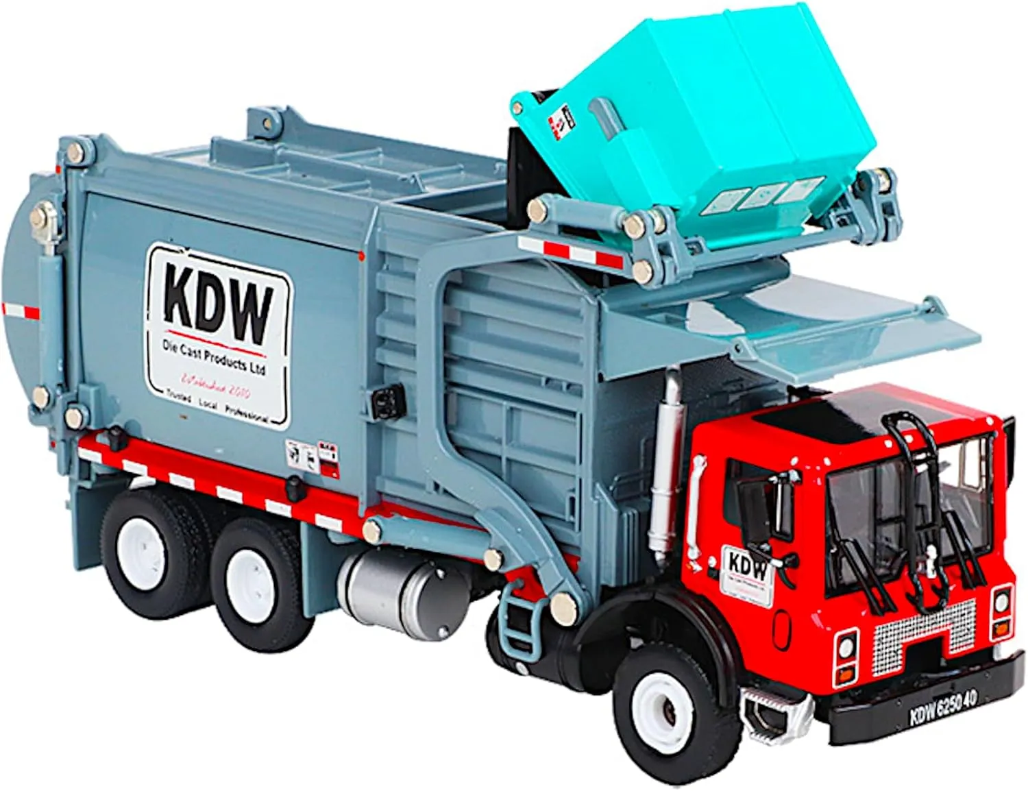 POCO DIVO Diecast 1/24 Garbage Truck, Metal Trash Vehicle Material Transporter, Heavy Alloy Waste Recycle Dumpster Car, Action Toy Education Scale Model, Kids Boy Girl STEM Gift Adult Collection, Grey