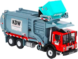 POCO DIVO Diecast 1/24 Garbage Truck, Metal Trash Vehicle Material Transporter, Heavy Alloy Waste Recycle Dumpster Car, Action Toy Education Scale Model, Kids Boy Girl STEM Gift Adult Collection, Grey