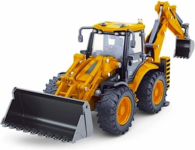 POCO DIVO Diecast 1/50 Backhoe Loader, Metal Bucket Excavator, Alloy Bulldozer Tractor, Action Toy Scale Wheel Engineering Construction Truck Model, Kids Boys STEM Gift Adult Vehicle Collection