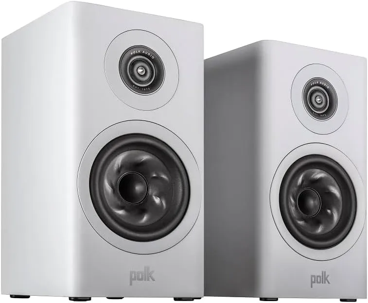 Polk Audio Reserve R100 Small Bookshelf Speaker for Dynamic, Detailed Home Theater Audio, 1" Pinnacle Ring Tweeter & 5.25" Turbine Cone Woofer, Dolby Atmos & IMAX Enhanced, Wall Mountable, White